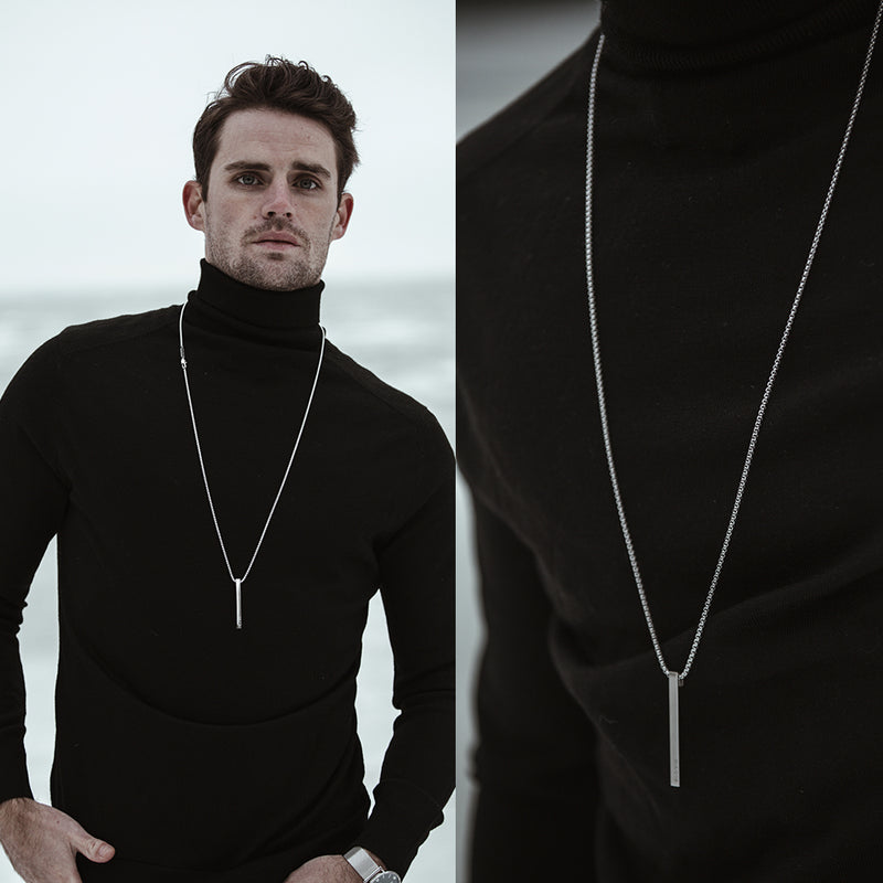Men's Necklaces - The Bar - Silver 55cm 65cm 75cm 85cm
