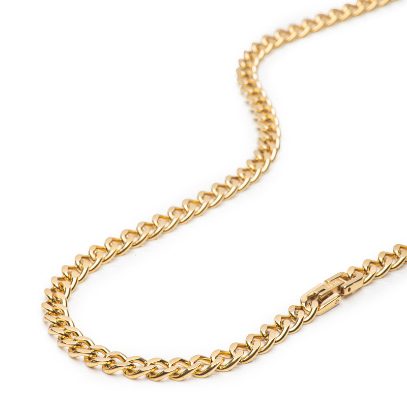 Men's Necklaces - The Curb Chain - Gold 55cm