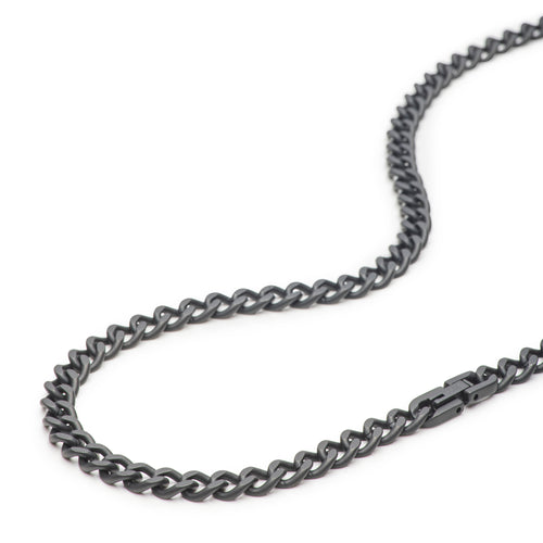 Men's Necklaces - The Curb Chain - Matte Black 55cm