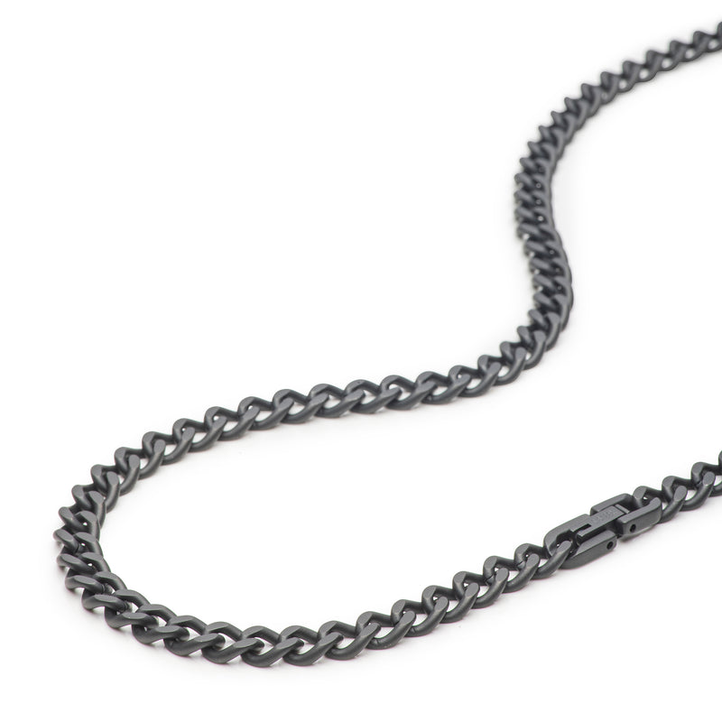 Men's Necklaces - The Curb Chain - Matte Black 55cm