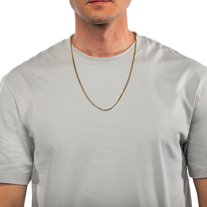 Men's Necklaces - The Flat Curb Chain - Gold 65cm Preview