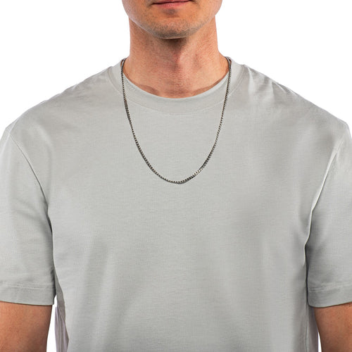 Men's Necklaces - The Flat Curb Chain - Silver 65cm Preview