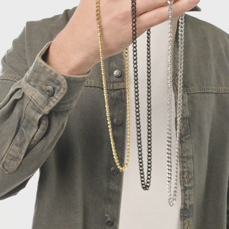Men's Necklaces - The Curb Chain - Gold 55cm