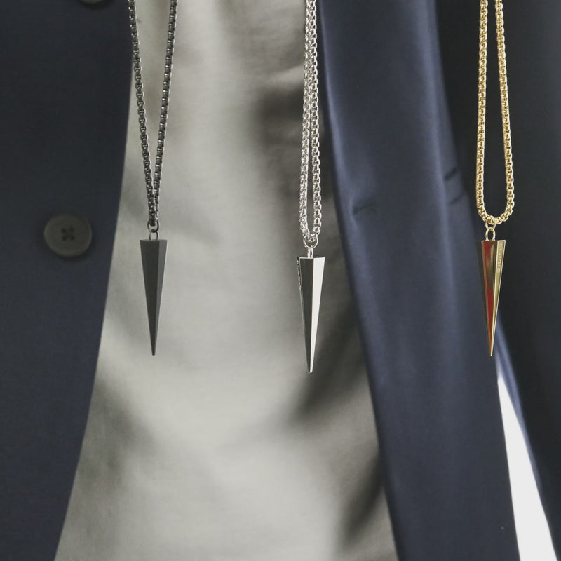 Men's Necklaces - The Polygon - Matte Black 55cm 65cm 75cm
