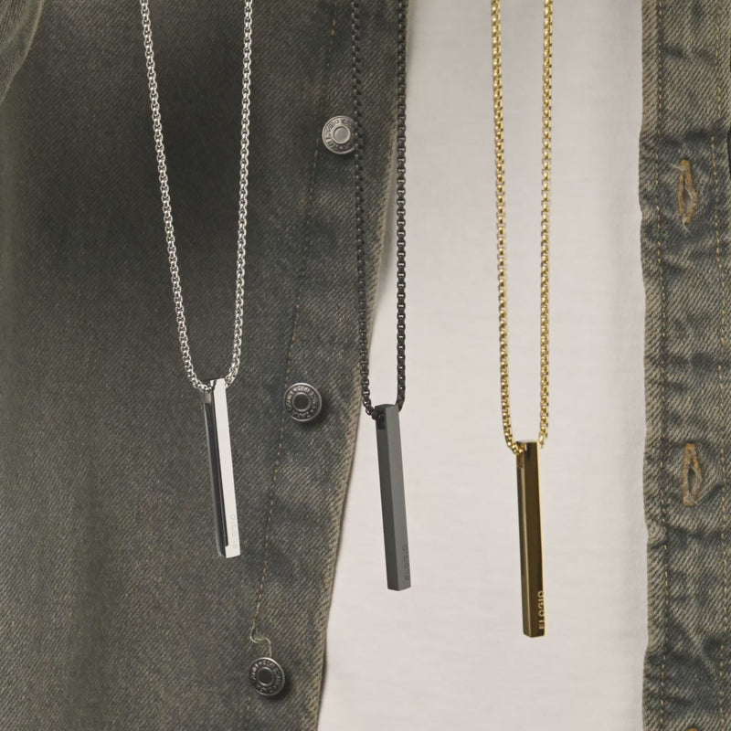 Men's Necklaces - The Bar - Silver 55cm 65cm 75cm 85cm
