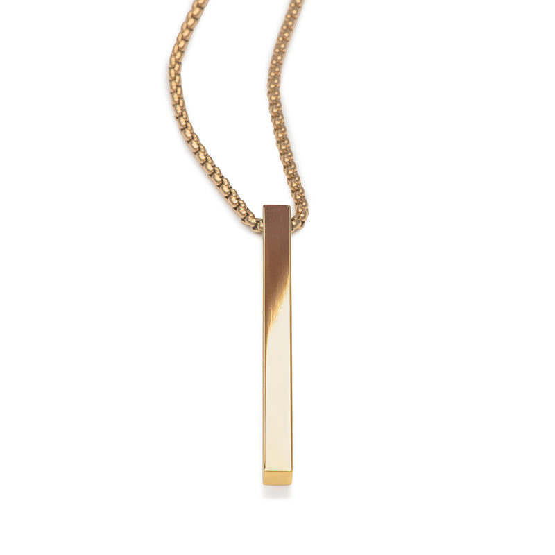 Men's Necklaces - The Bar - Gold 55cm 65cm 75cm 85cm