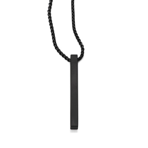 Men's Necklaces - The Bar - Matte Black 55cm 65cm 75cm 85cm