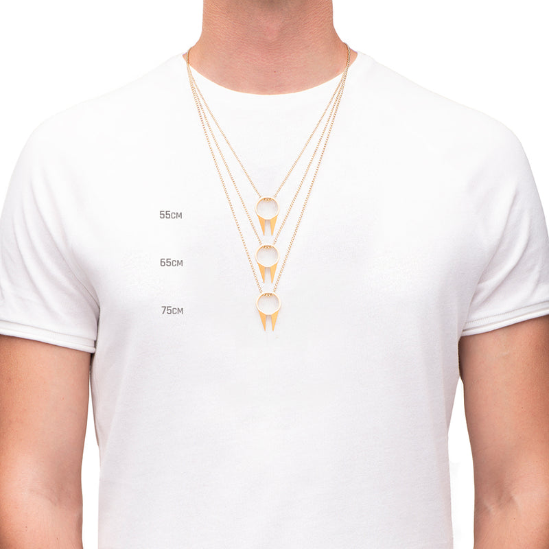 Men's Necklaces - The Kakute - Gold 55cm 65cm 75cm