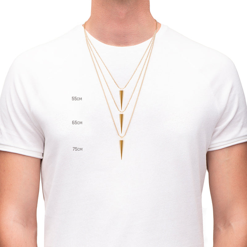 Men's Necklaces - The Polygon - Gold 55cm 65cm 75cm