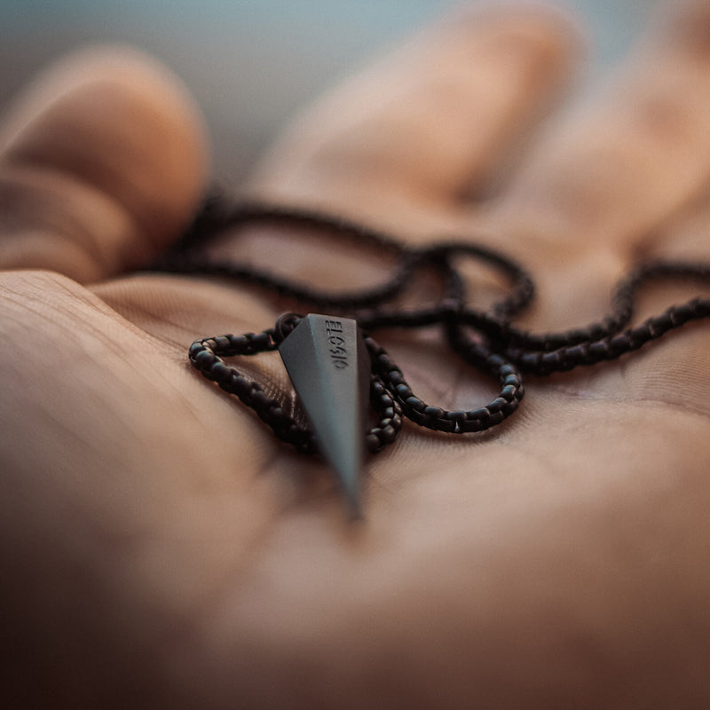 Men's Necklaces - The Polygon - Matte Black 55cm 65cm 75cm