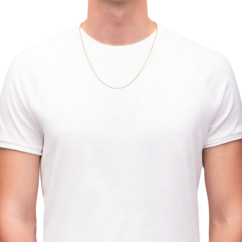 Men's Necklaces - The Rounded Box Chain - Gold 55cm Preview