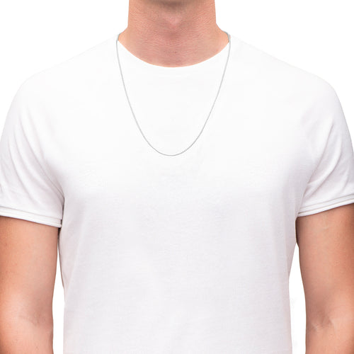 Men's Necklaces - The Rounded Box Chain - Silver 65cm Preview