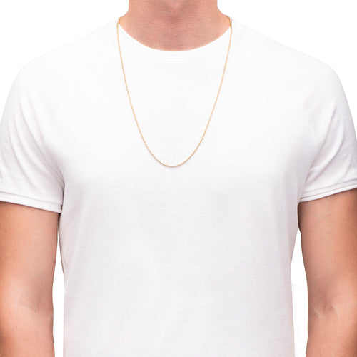 Men's Necklaces - The Rounded Box Chain - Gold 75cm Preview