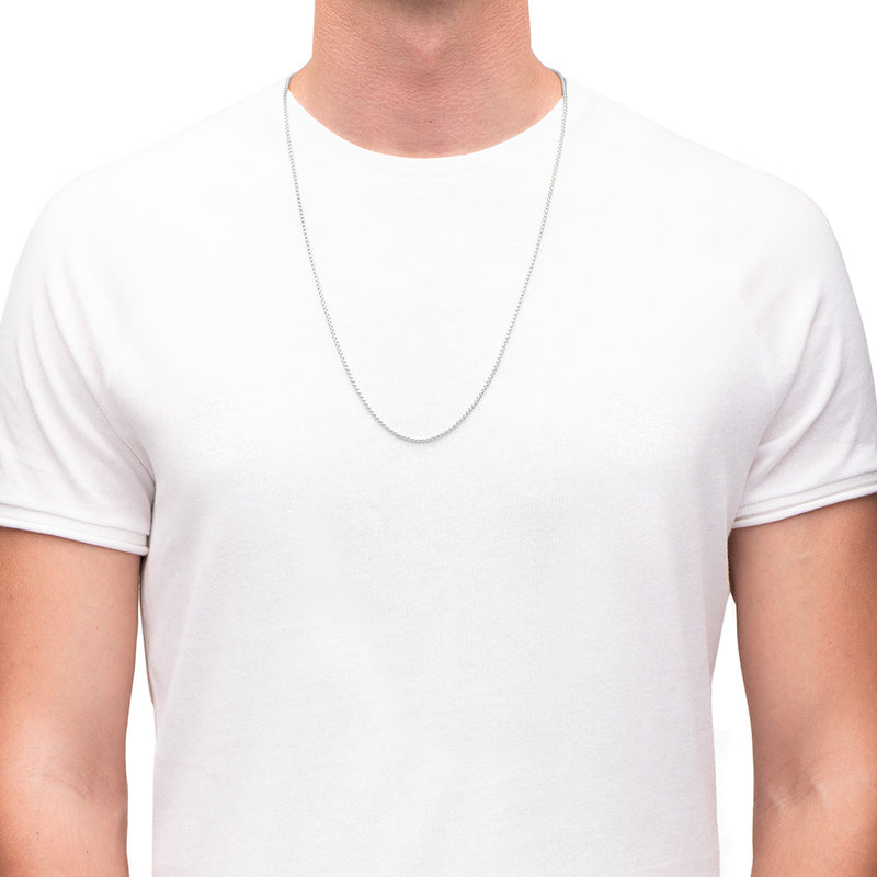 Men's Necklaces - The Rounded Box Chain - Silver 75cm Preview