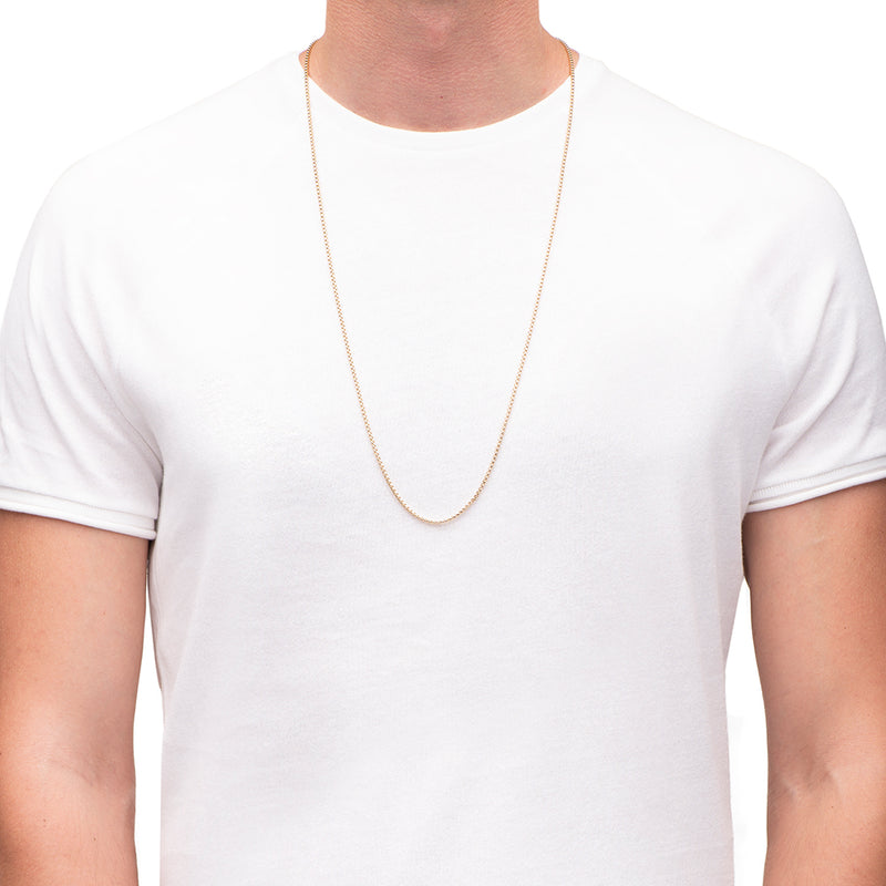 Men's Necklaces - The Rounded Box Chain - Gold 85cm Preview