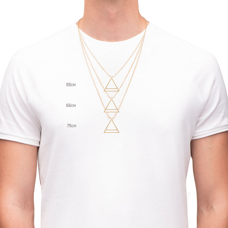 Men's Necklaces - The Terzetto - Gold 55cm 65cm 75cm
