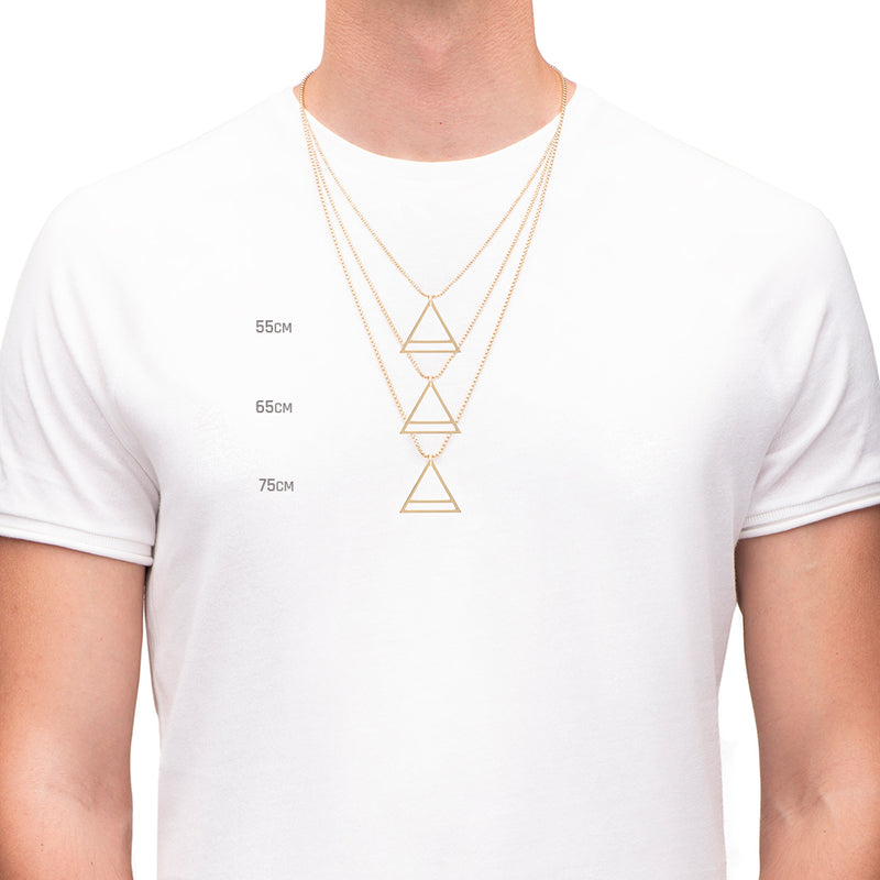 Men's Necklaces - The Trinity - Gold 55cm 65cm 75cm