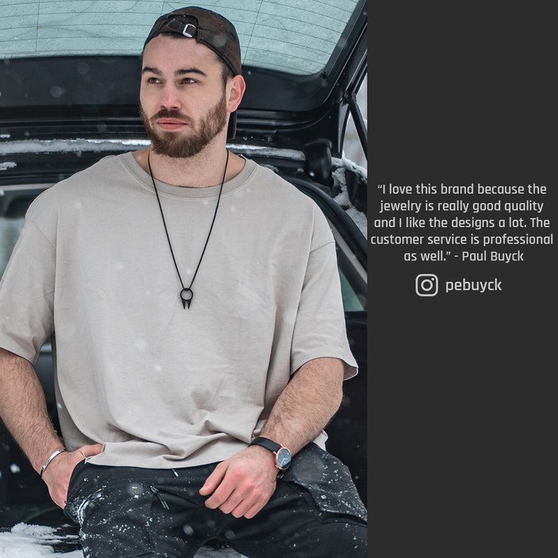 Men's Necklaces - The Kakute - Matte Black 55cm 65cm 75cm