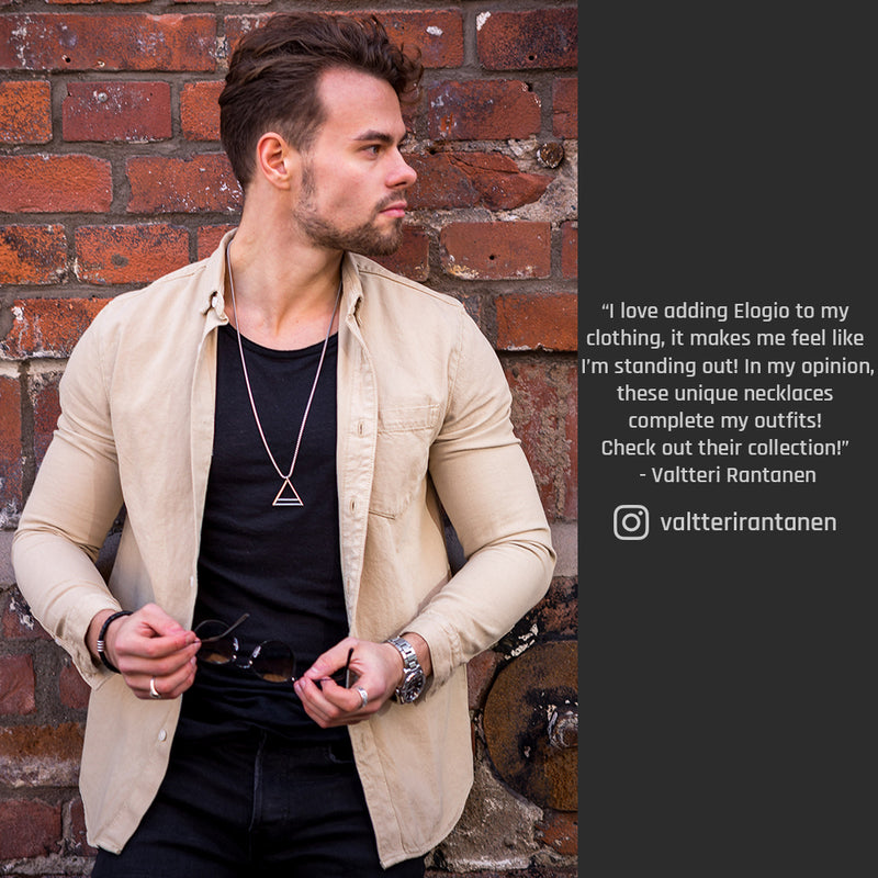 Men's Necklaces - The Trinity - Matte Black 55cm 65cm 75cm